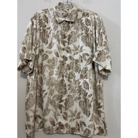 Tommy Bahama Mens Large Shirt 100% Silk Hawaiian Button Short Sleeve - Picture 1 of 7